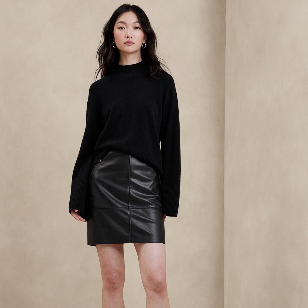 Banana Republic Vegan Leather Mink Skirt